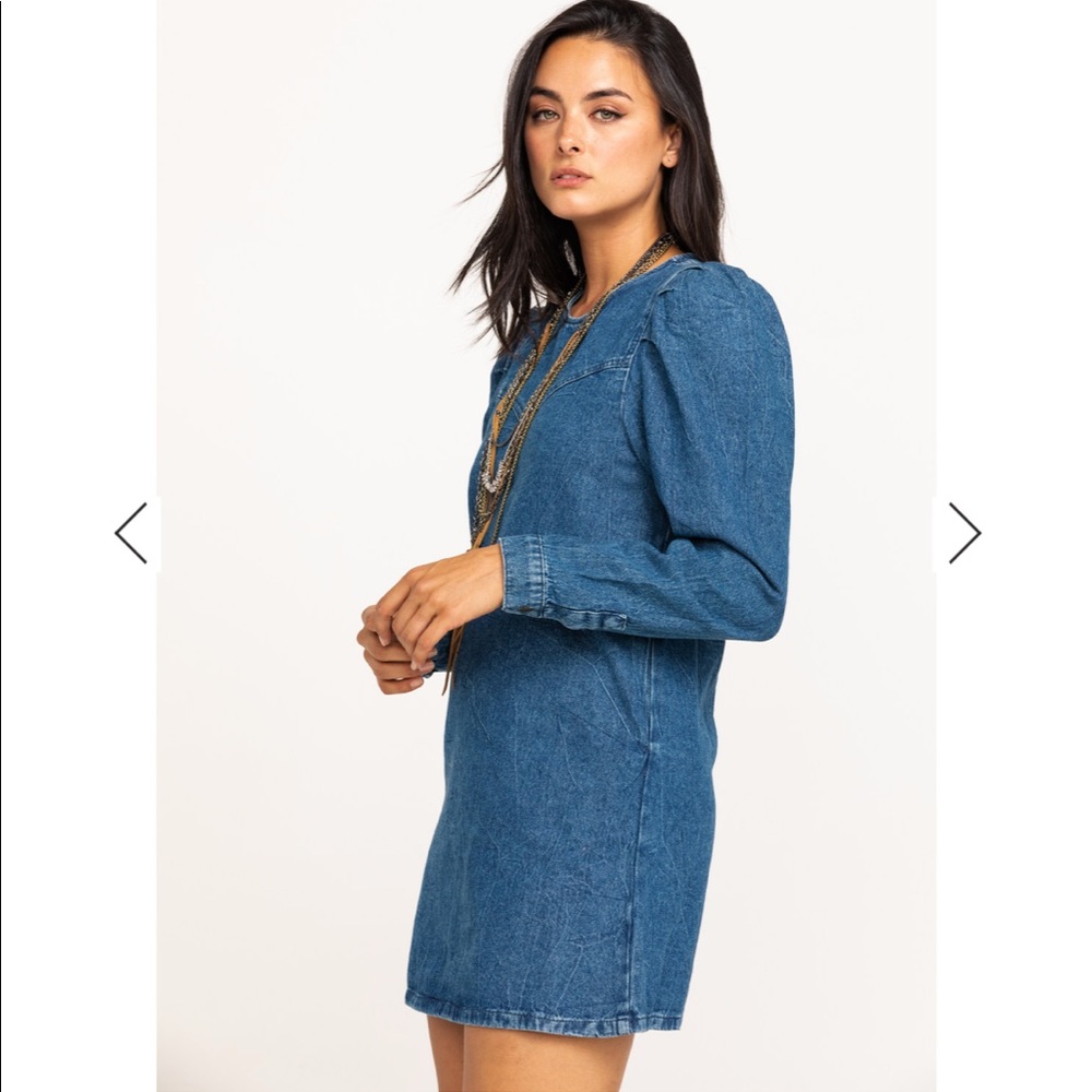 Free People Denim Self Control Mini Dress